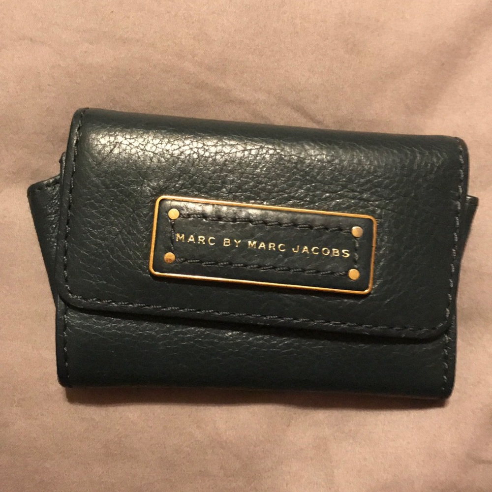 Marc by Marc Jacobs Leather Card Holder in Teal